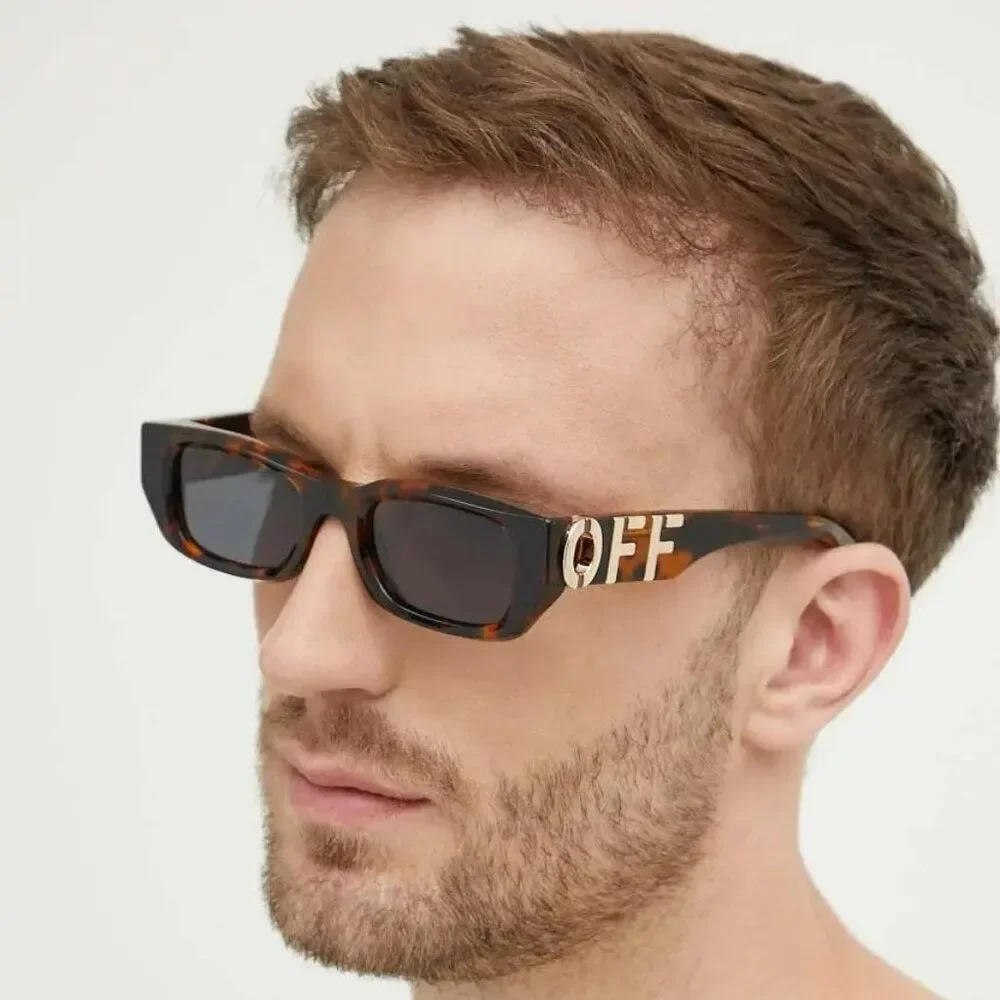 Off-White FILLMORE Men Sunglasses Havana Grey Square OERI124 6007 NEW AUTHENTIC
